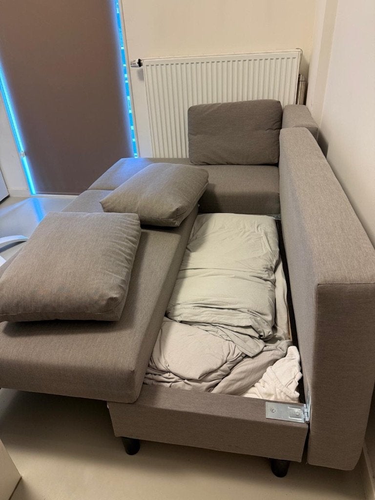 Slaapbank, Ophalen, Zo goed als nieuw, Grijs
