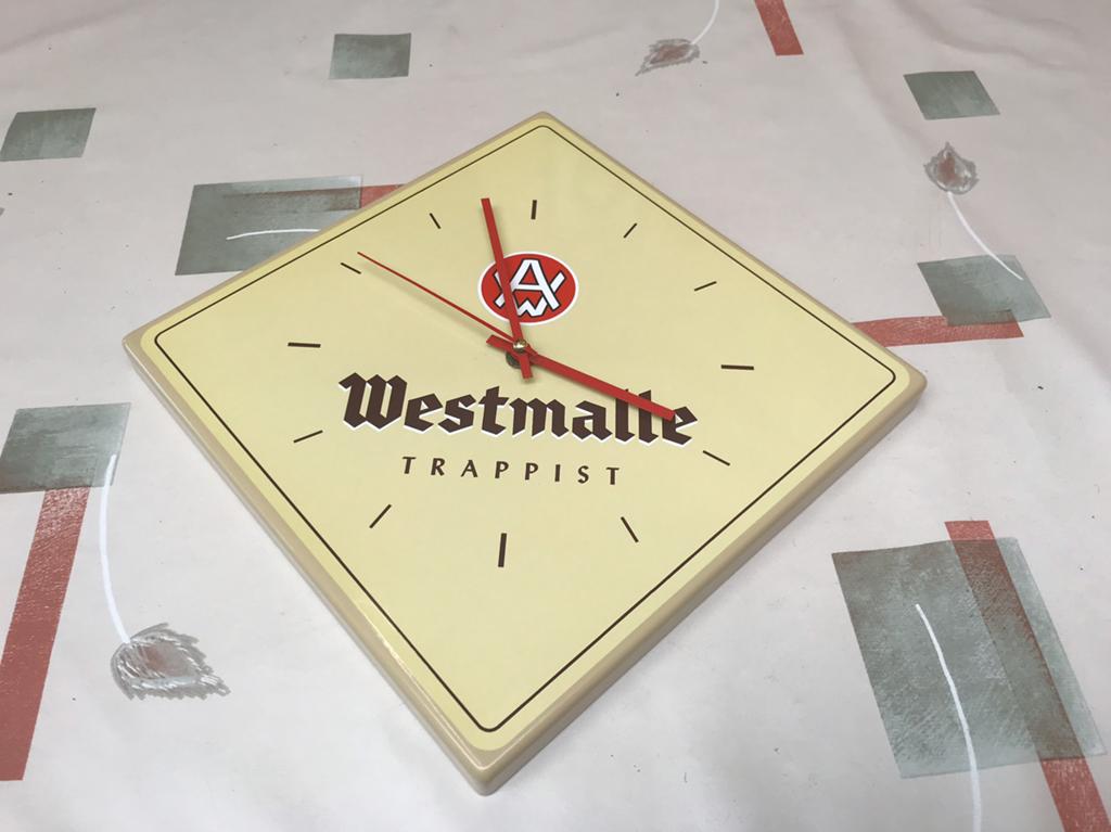 Horloge en émail Westmalle, Envoi, Comme neuf, Panneau publicitaire