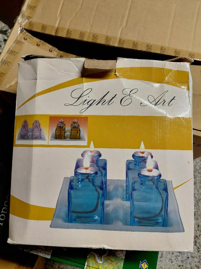 schaal met 4 olielampjes                        NIEUW, Ophalen of Verzenden, Nieuw