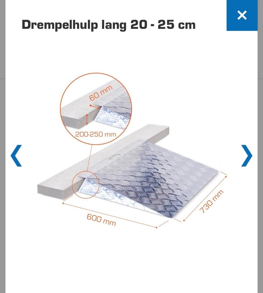 Drempelhulp alu, Ophalen, Nieuw