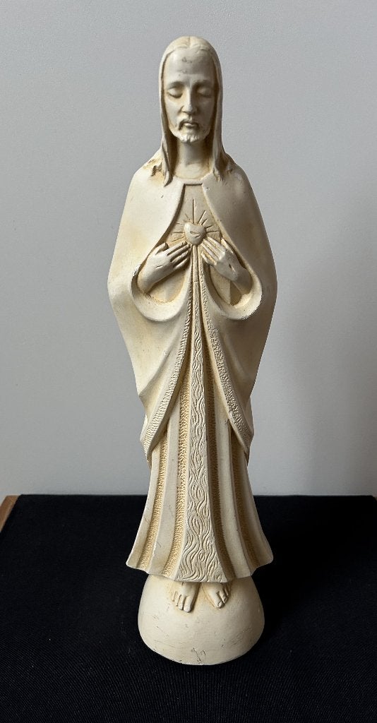 Mooi Beeld Jezus Christus - Heilig Hart - 44cm - Gips, Antiek en Kunst, Ophalen of Verzenden
