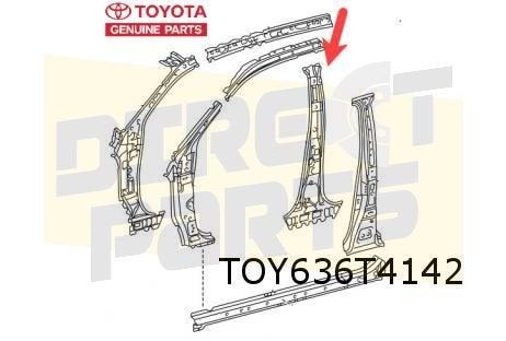 Toyota Hi-Lux (7/05-6/20) B-stijl Rechts binnen Origineel! 6, -, Deur, -, Nieuw