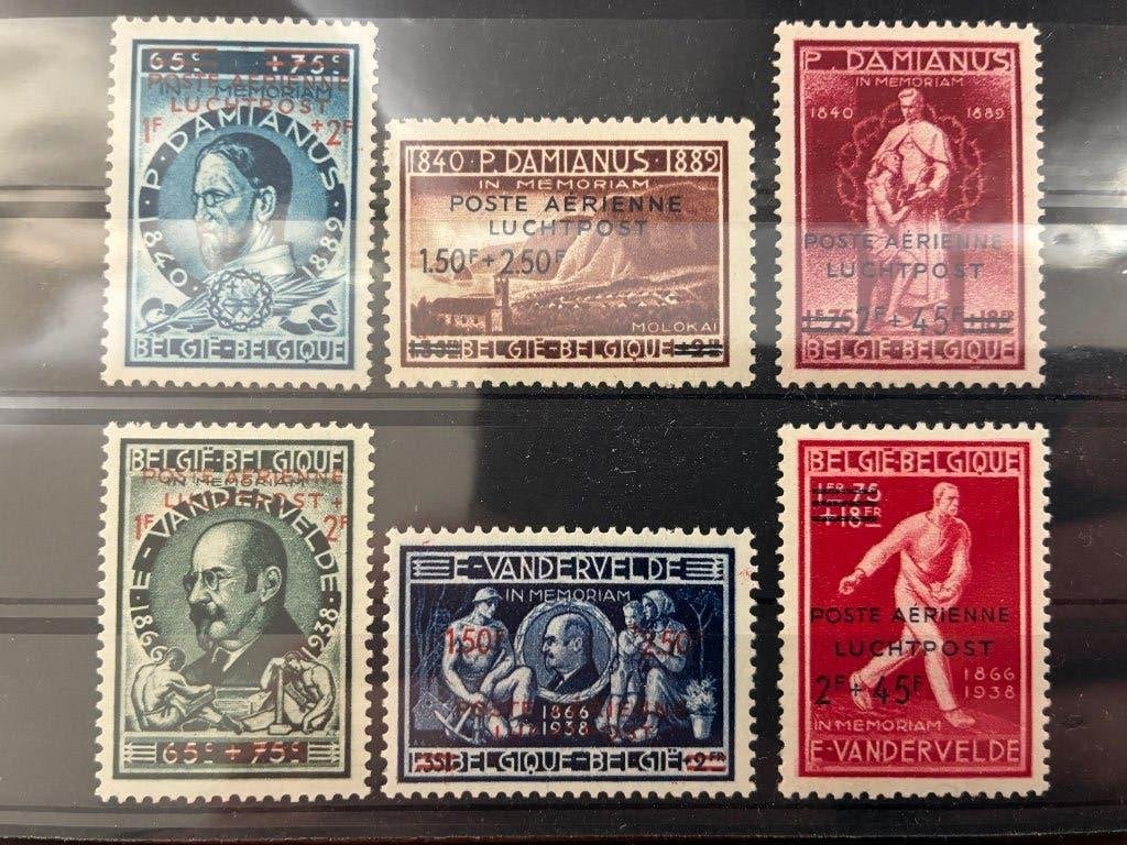 Belgie luchtpost 15/17 + 18/20 cw 4,80€, Postzegels en Munten, Luchtvaart, Verzenden, Orginele gom, Postfris