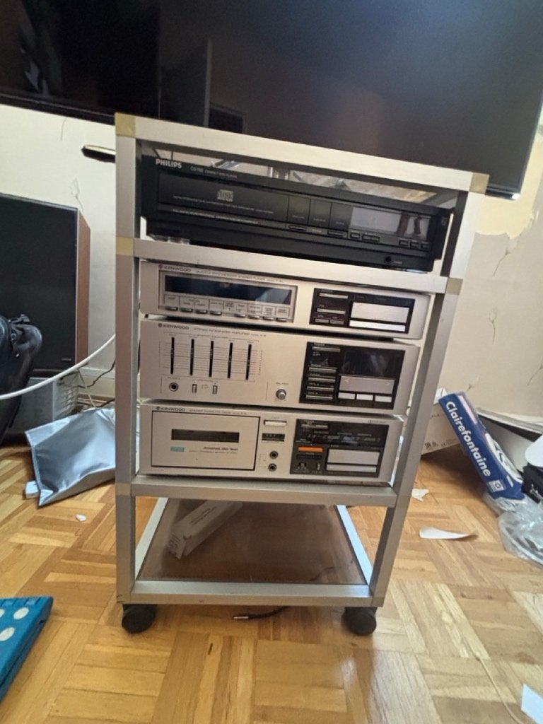 chaine hifi kenwood a9 k9 t9 + meuble + lecteur CD, Autres marques, Lecteur CD, Enlèvement, Utilisé
