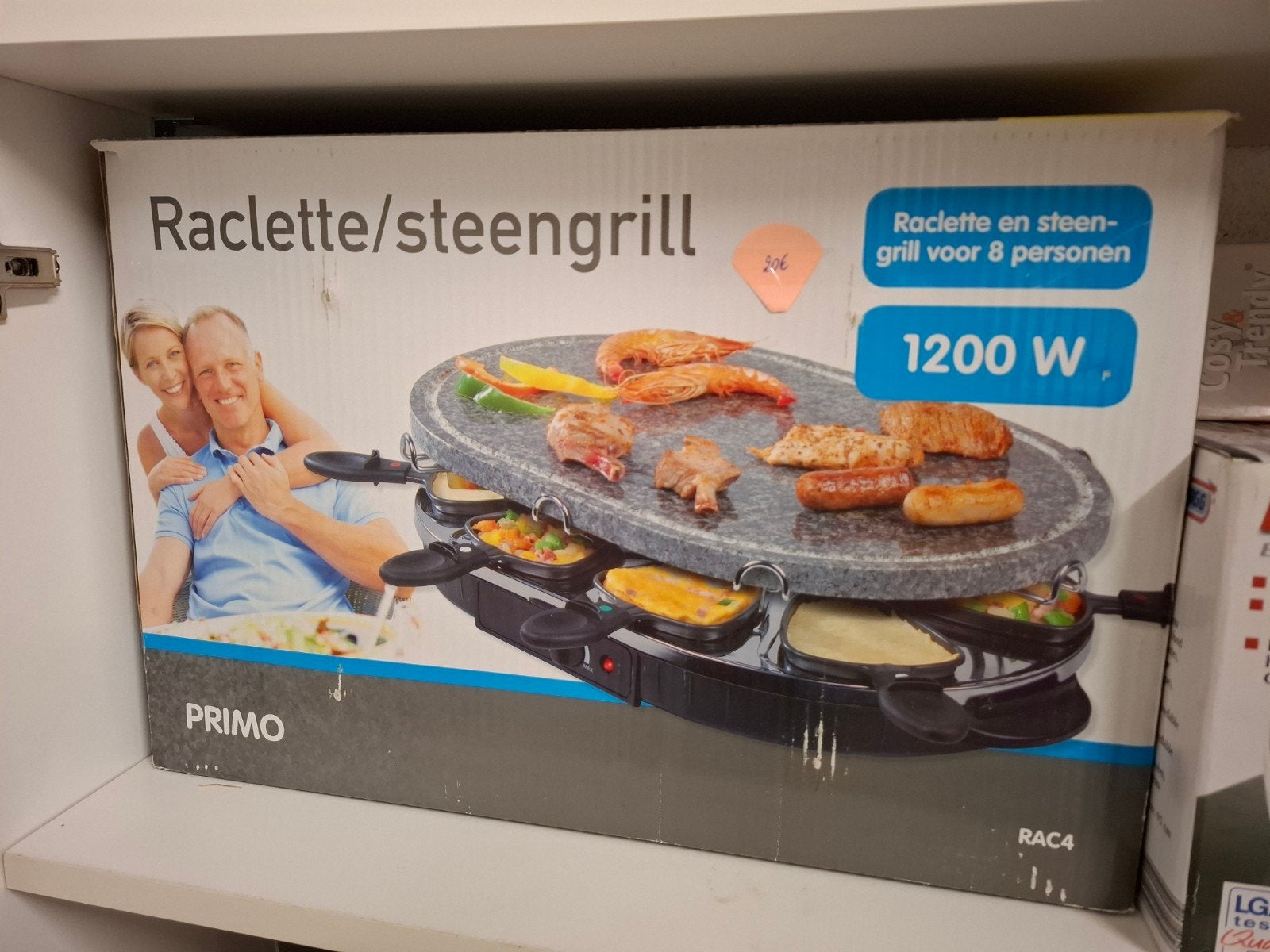 PRIMO Raclette / Steengrill 1200 W, Elektronische apparatuur, Gourmetstellen, Ophalen of Verzenden, Gebruikt, 8 personen of meer