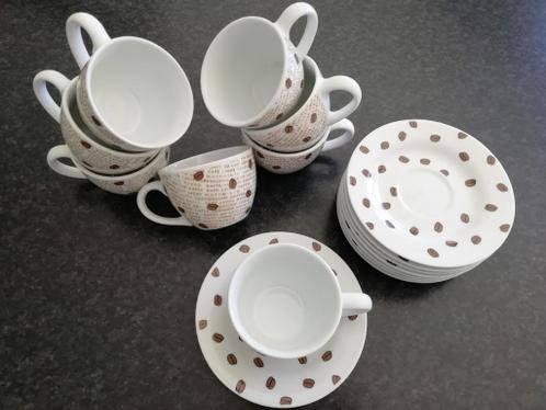 Unieke koffiekopjes + onderschoteltje, Ophalen, Porselein