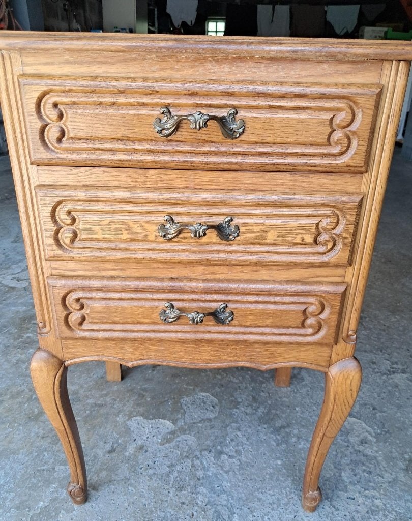 Petite commode bois 3 tiroirs poignées fer forgé, Maison & Meubles, Armoires | Autre, Utilisé, Enlèvement