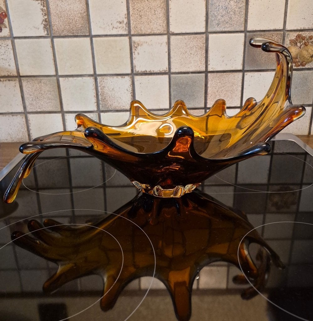Glazen decoratie mand uit Italië handgemaakt, Antiek en Kunst, Ophalen