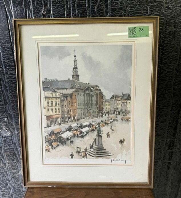 Schilderij 's Hertogenbosch van Hendrik De Laat, Antiek en Kunst, Ophalen, Gesigneerd