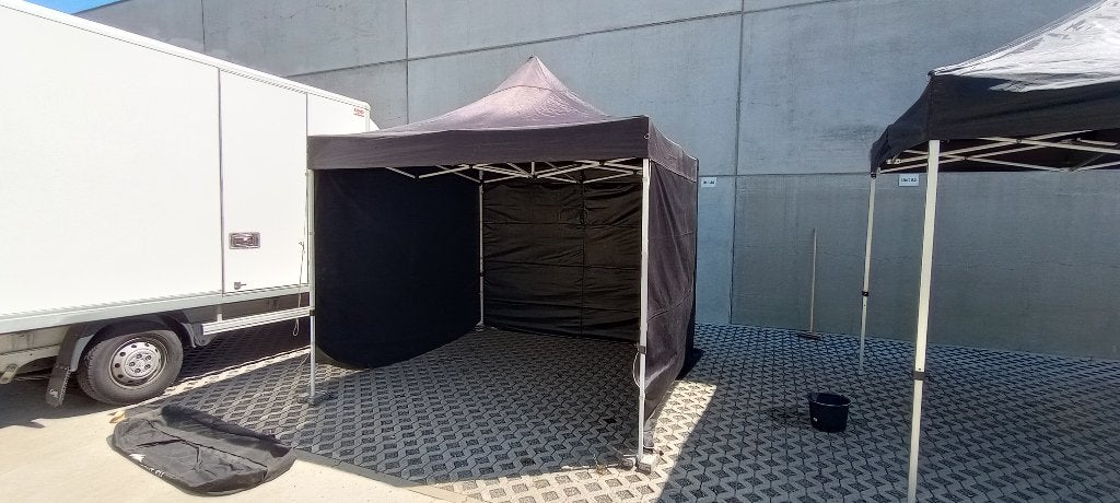 Vouwtent / partytent - 3x3 - met 3 afneembare zijkanten, Ophalen, Gebruikt, Opvouwbaar, Partytent