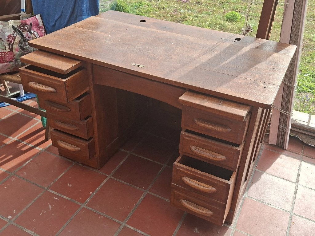 Eiken Bureel  bureau, Ophalen, Gebruikt, 120 cm, Hout