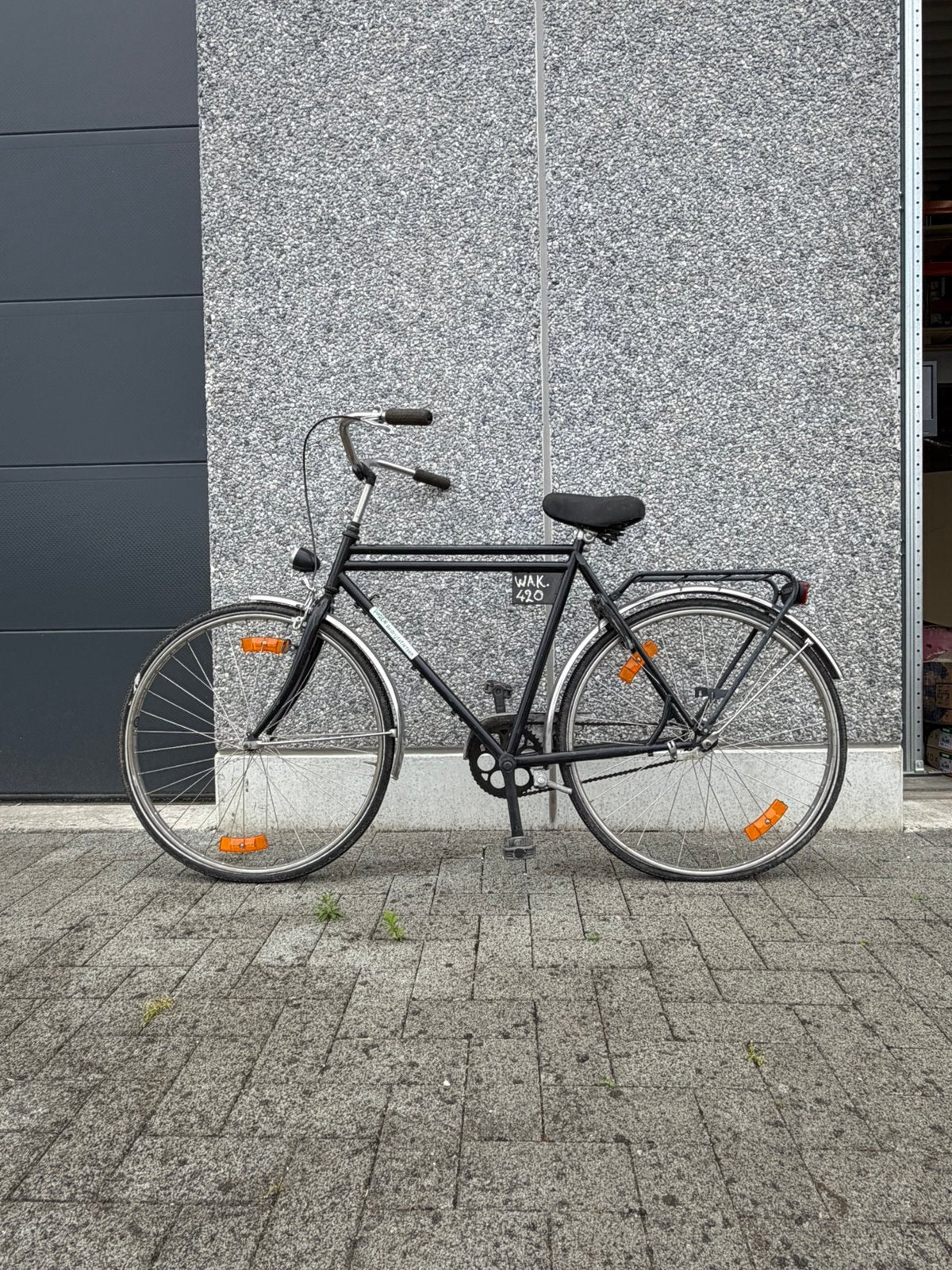 Herenfiets dubbele bovenbuis, kotfiets, Ophalen, Gebruikt, Terugtraprem