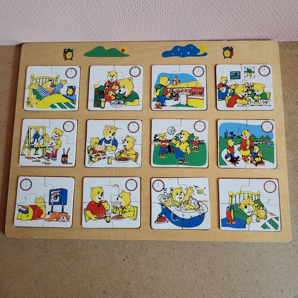 Houten puzzel kloklezen, Ophalen of Verzenden, Puzzelen