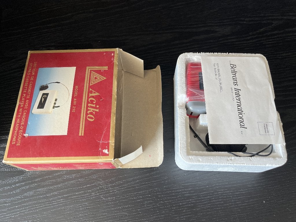 Vintage Aciko AWI 210 cassette speler – NOS, Ophalen of Verzenden, Walkman