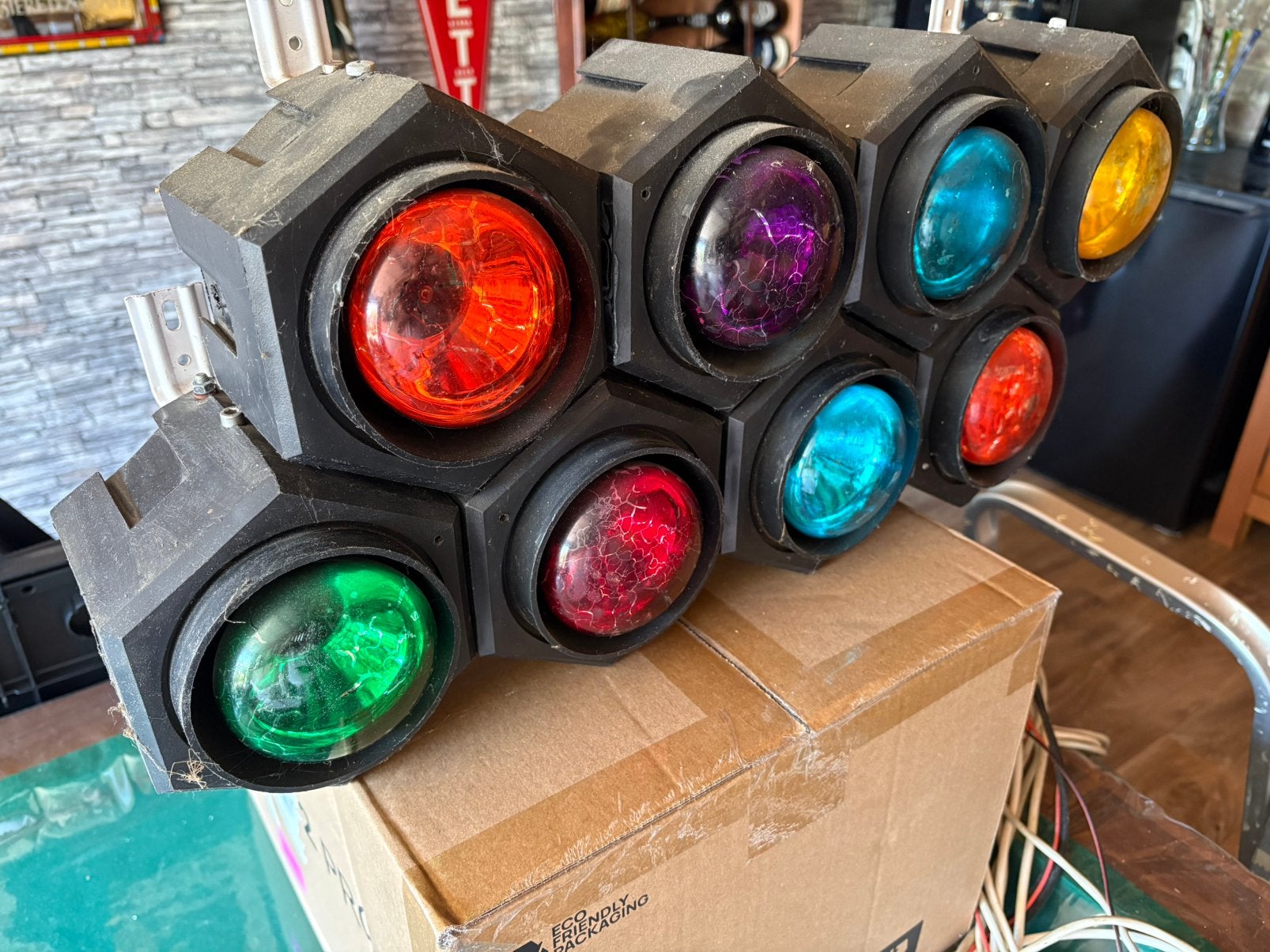Vintage discoverlichting met muziekgestuurde lichtcontroller, Ophalen of Verzenden, Gebruikt, Licht, Geluidgestuurd