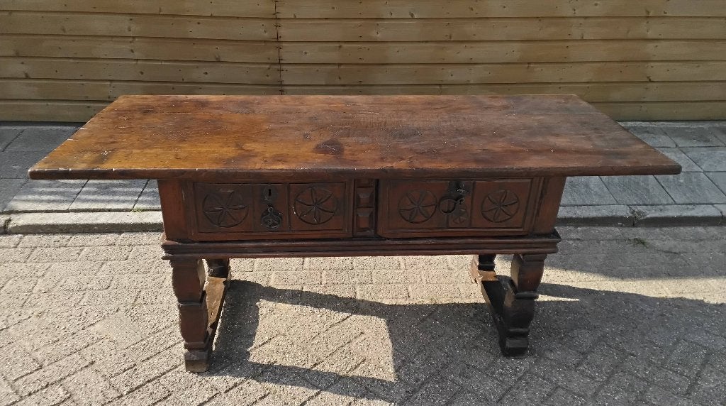 Antieke Spaanse tafel 17e/18e eeuw, Antiek en Kunst, Antiek | Meubels | Tafels, Ophalen