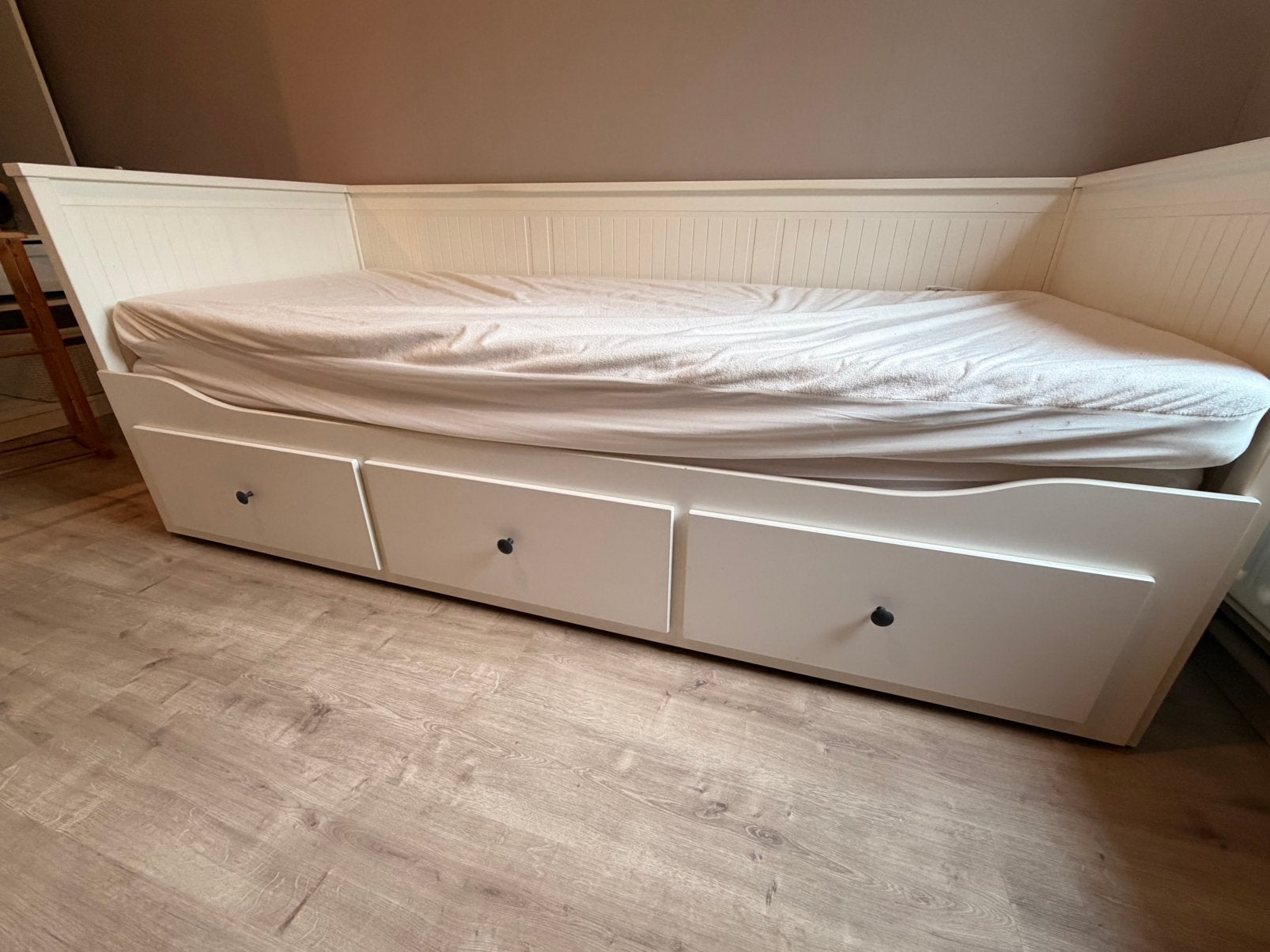 IKEA HEMNES Bedbank met 3 lades + 2 matrassen, Maison & Meubles, Enlèvement, Comme neuf, 200 cm, 160 cm