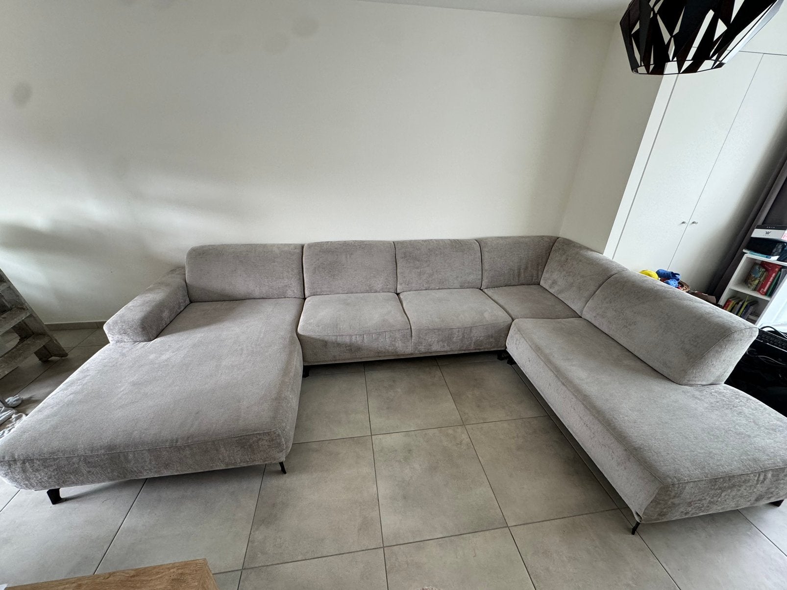 Grande chaise longue gris marron clair, Maison & Meubles, Enlèvement, Tissus