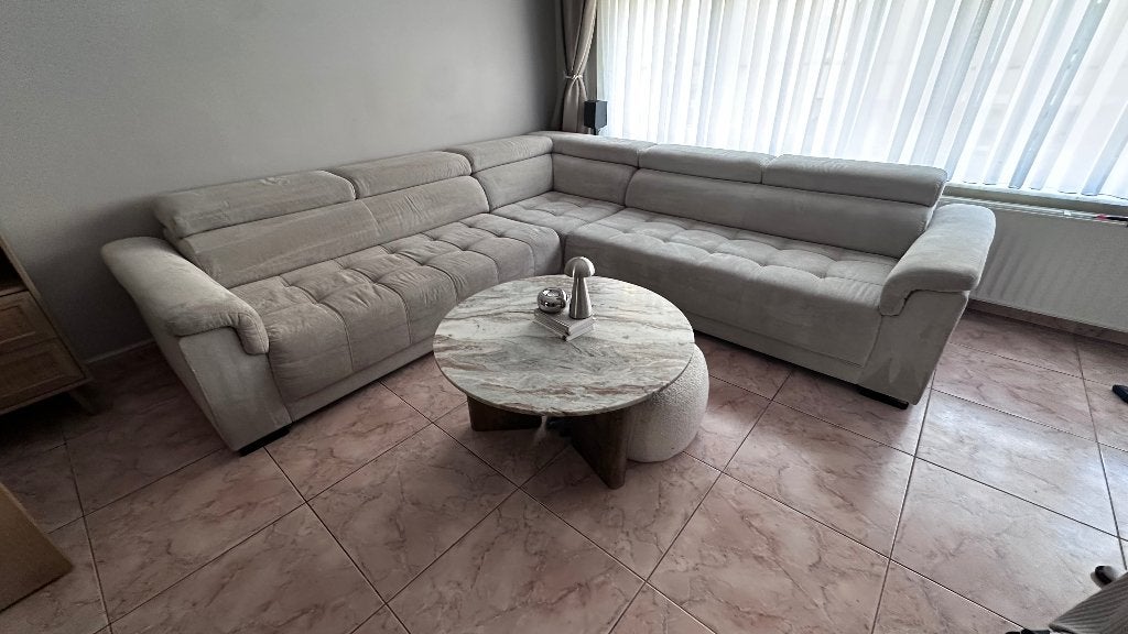 Canapé d’angle beige chine, 75 à 100 cm, Quatre personnes ou plus, Enlèvement, Utilisé