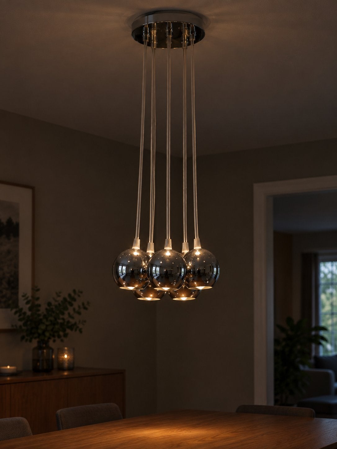 Retro hanglamp, Ophalen, Gebruikt, Metaal