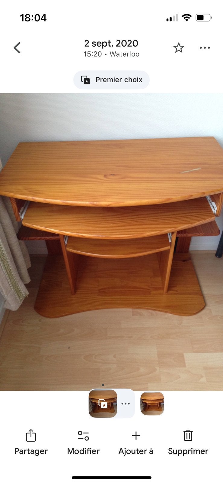 Bureau en pin massif, Maison & Meubles, Bureaux, Enlèvement ou Envoi, Comme neuf