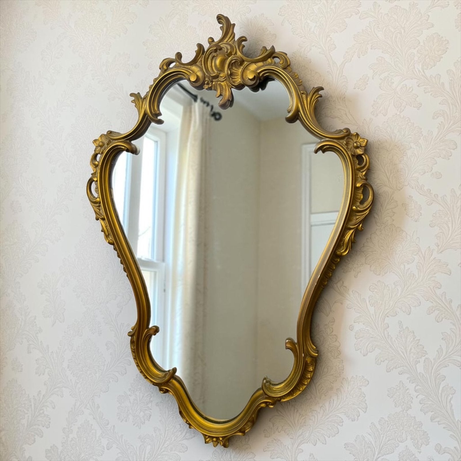 Vintage gouden barok spiegel / muurspiegel, Antiek en Kunst, Ophalen