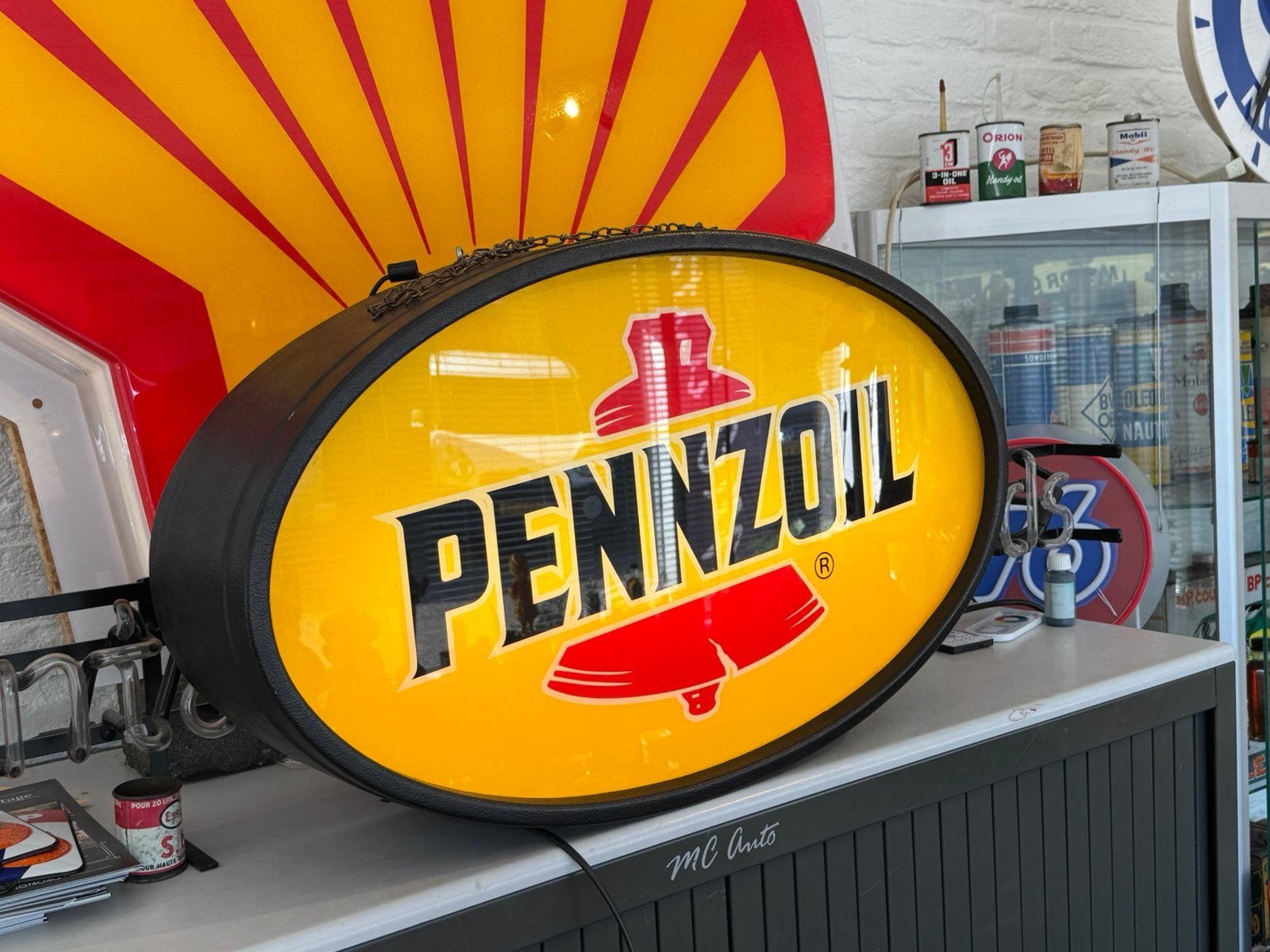 Ancienne boîte à lumière publicitaire PENNZOIL, Collections, Enlèvement ou Envoi, ., Utilisé, .