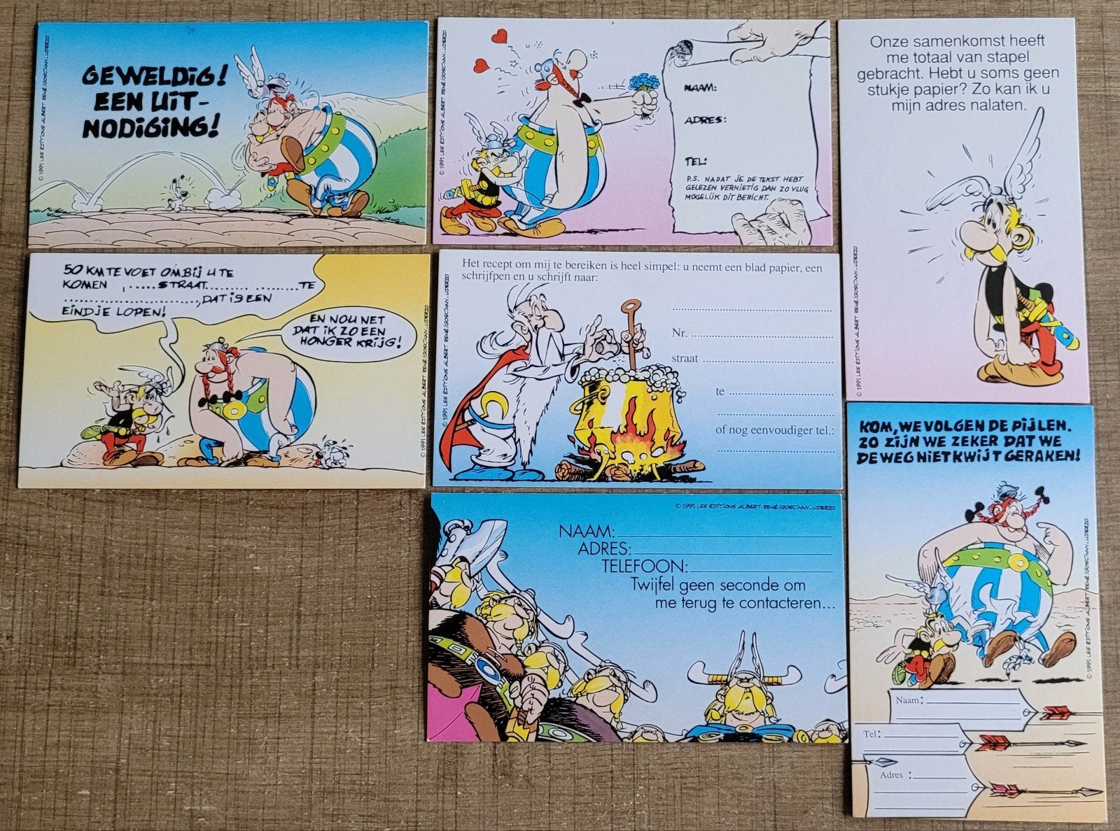 Asterix en Obelix: 8 prentkaarten, Ophalen of Verzenden, Asterix en Obelix, Zo goed als nieuw, Plaatje, Poster of Sticker