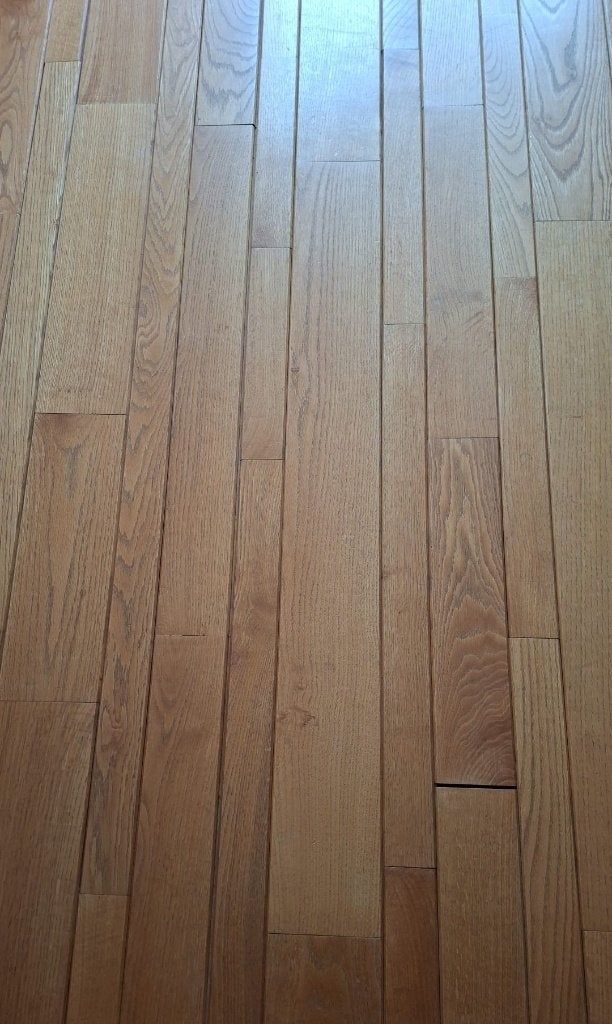 Massief eiken parketvloer - ongeveer 42 m² - 20 mm dik, Ophalen, Gebruikt, Hout, Parket