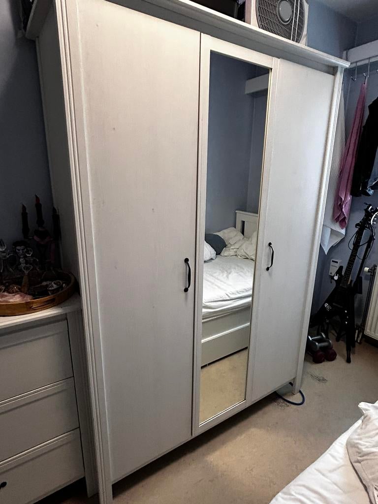 Kledingkast Ikea BRUSALI wit, Enlèvement, Utilisé