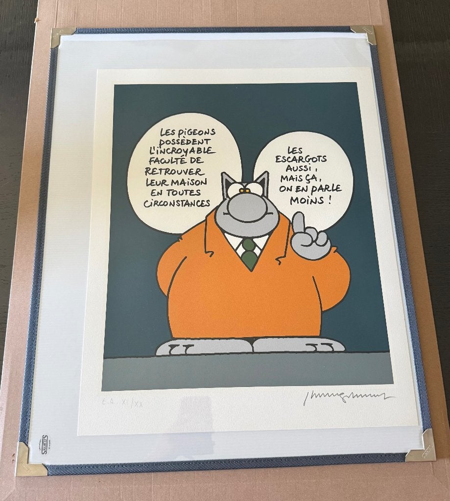 sérigraphie le chat Geluck rare : pigeon, Enlèvement ou Envoi