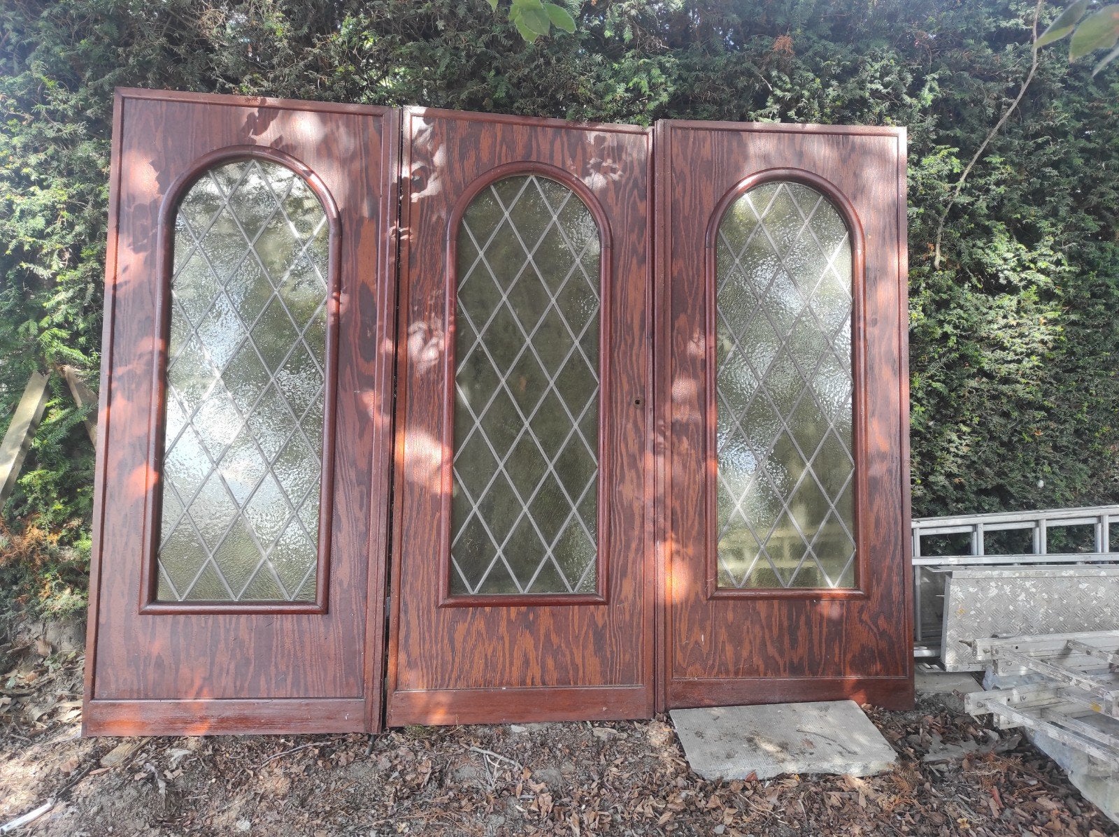 Paneeldeur met glas in lood, Ophalen, Glas