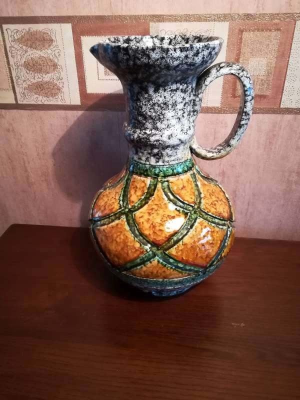 Grote kleurrijke kruik of vaas, Ophalen of Verzenden, Zo goed als nieuw, Minder dan 50 cm