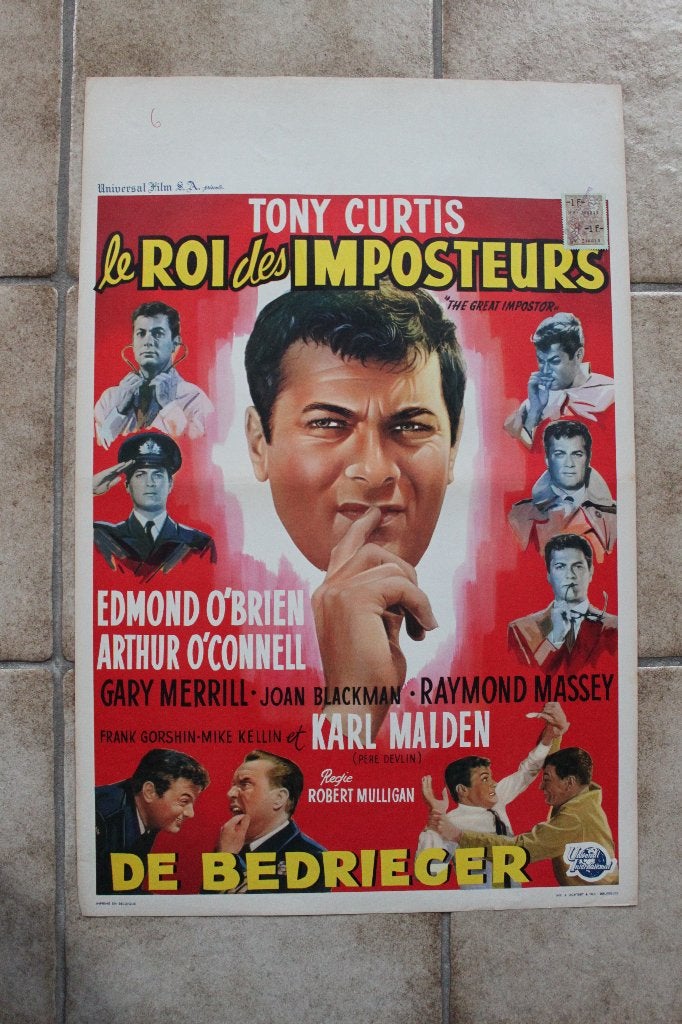 filmaffiche The Great Impostor 1960 Tony Curtis filmposter, Rechthoekig Staand, Ophalen of Verzenden, Zo goed als nieuw, A1 t/m A3