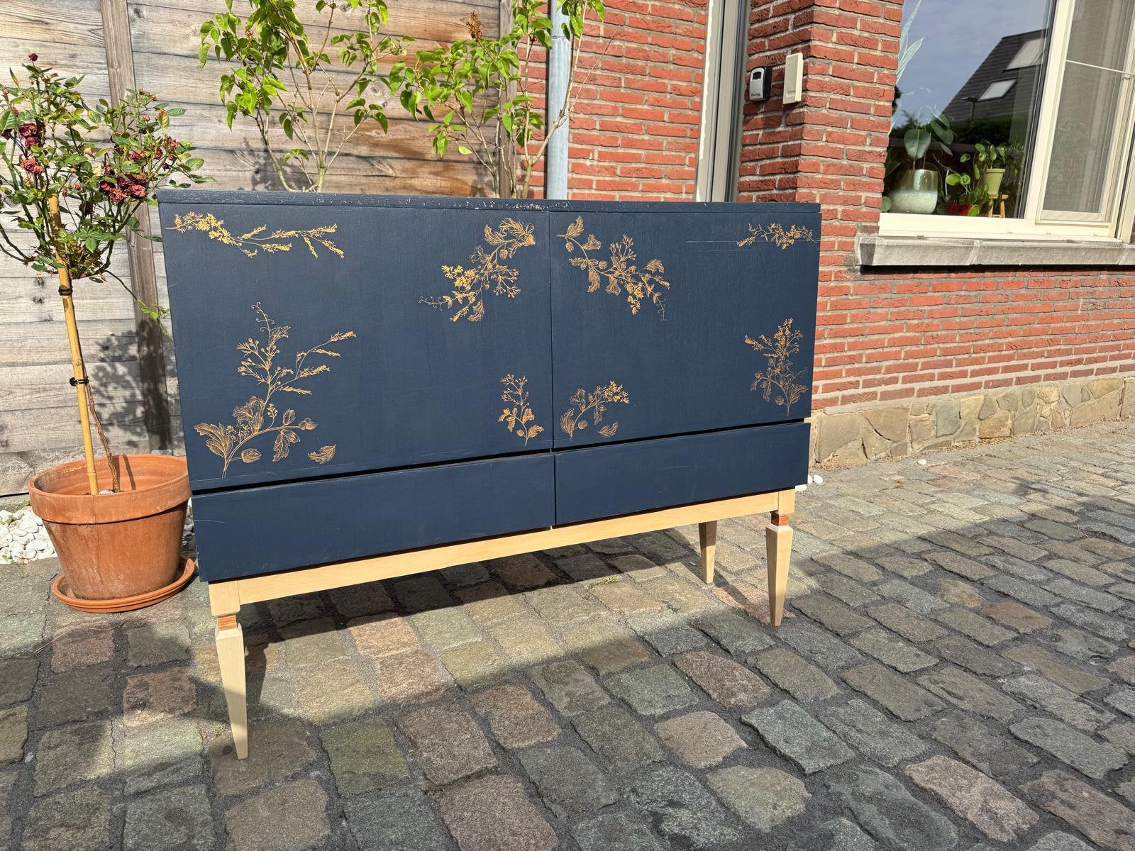 Gratis - 2 vintage lade kast - dressoir, Huis en Inrichting, Ophalen, Gebruikt, 100 tot 150 cm, 3 of 4 laden
