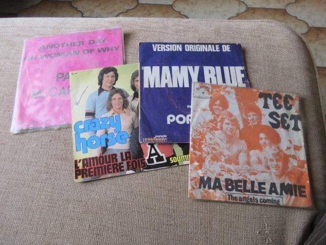 Origineel lot 4x Vynils 45t diverse VG-conditie, Ophalen of Verzenden, Gebruikt, Pop