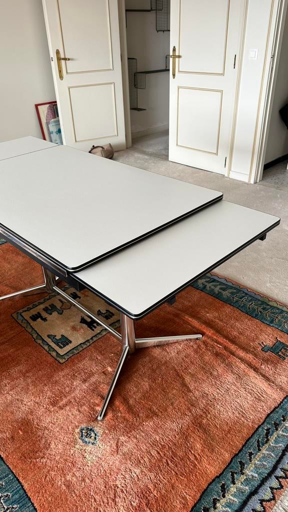 Vintage formica uitschuifbare tafel jaren ‘80, Ophalen, Gebruikt