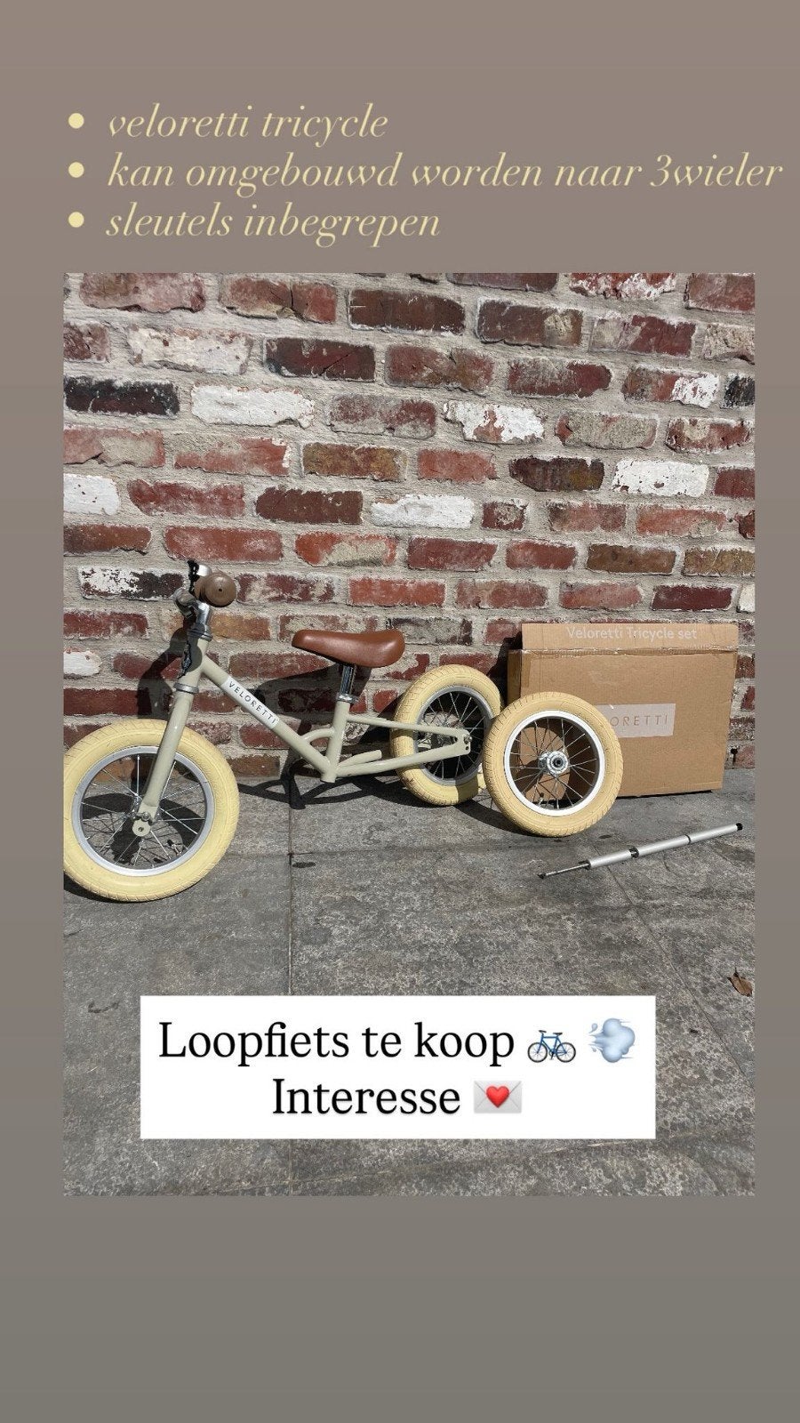 Loopfiets veloretti triciycle in zeer goede staat, Ophalen, Zo goed als nieuw, Loopfiets