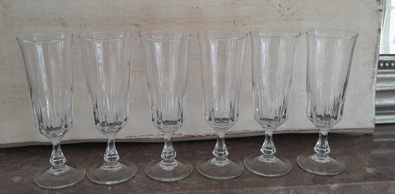 6 prachtige champagne flute.s 17.50 pst., Antiek en Kunst, Antiek | Bestek, Ophalen