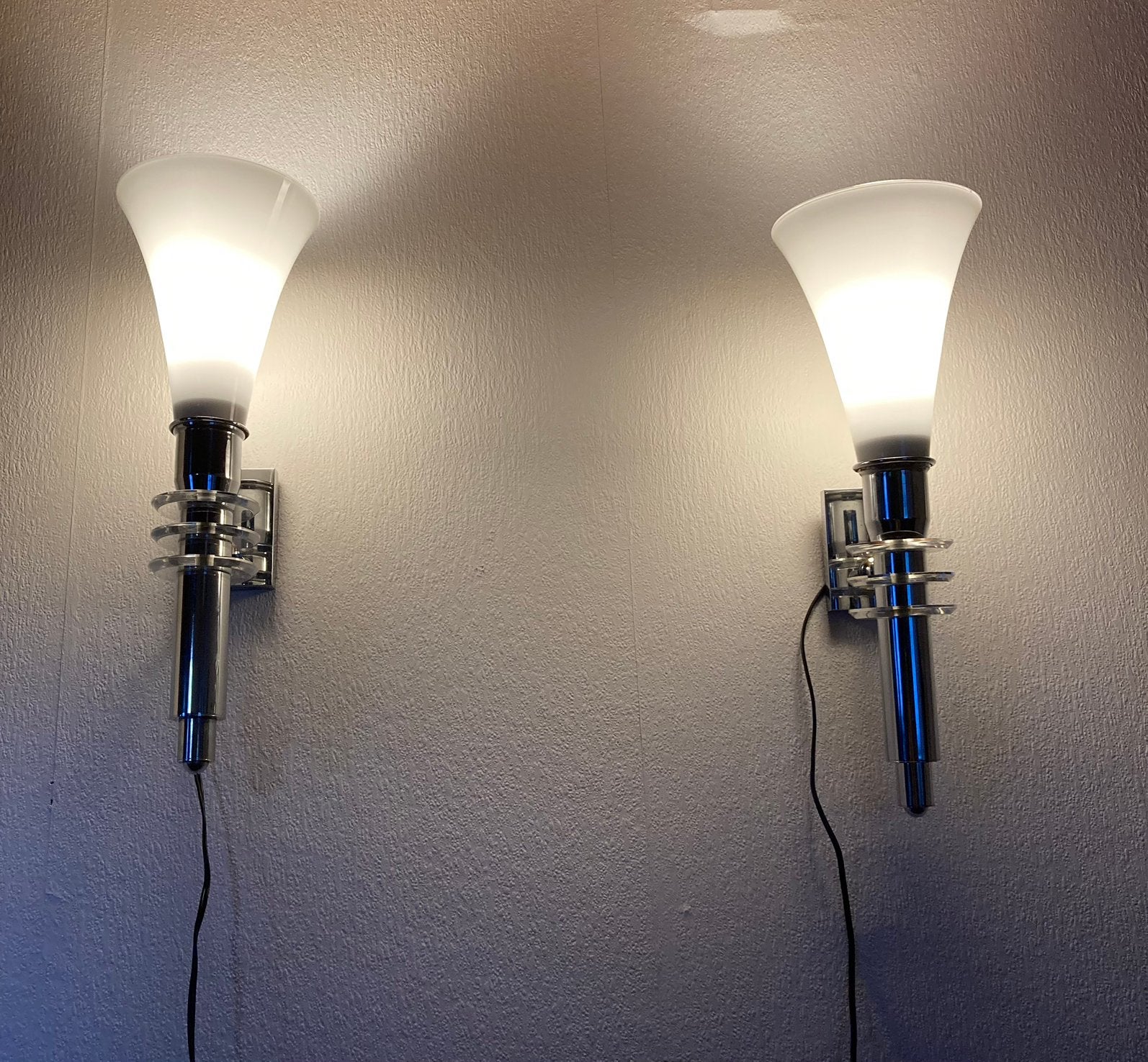 Vintage design zaklamp wandlamp, Huis en Inrichting, Lampen | Wandlampen, Ophalen, Gebruikt, Glas, Wit