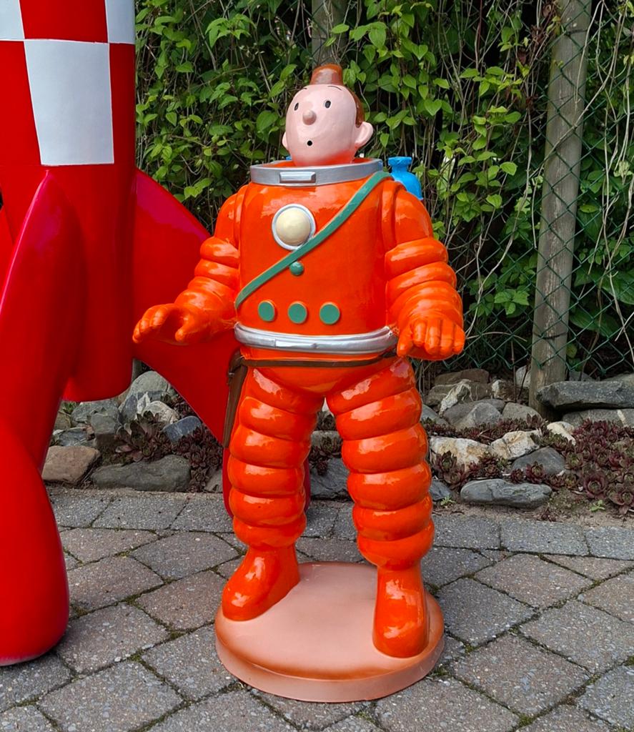 Statue Tintin en tenue spatiale, H : 0,85 m, Enlèvement, Tintin, Comme neuf
