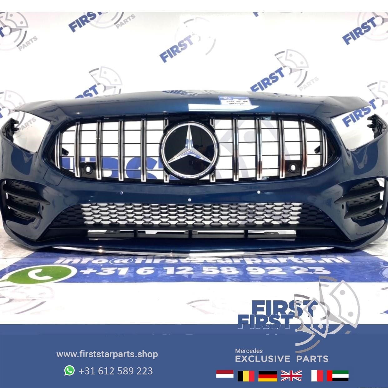 W177 AMG A35 VOORBUMPER A KLASSE 2020 35 ZWART WIT GRIJS BLA, Gebruikt, -, Voor, Ophalen of Verzenden