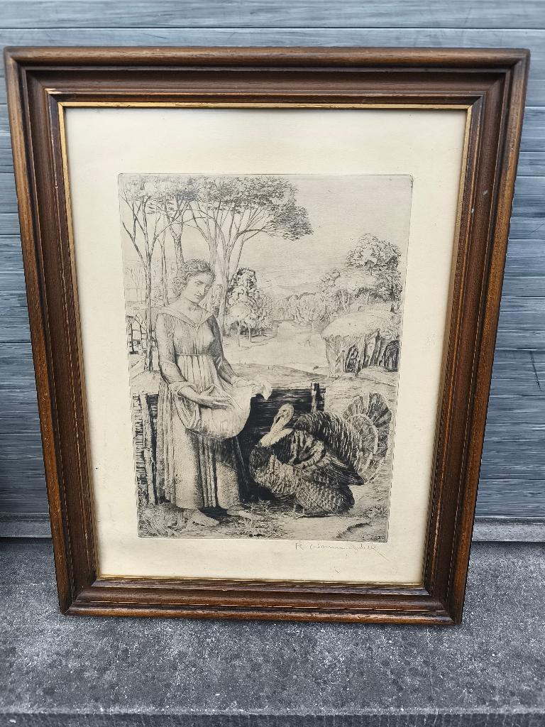 gravure signe robert crommelynck, Antiek en Kunst, Ophalen of Verzenden, Gravure