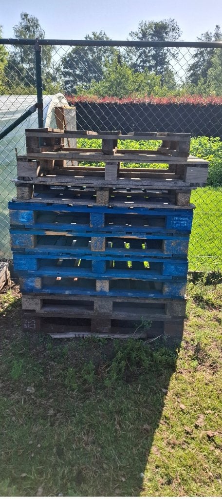 stevige houten palletten / blokpalletten (120 x 100 cm), Ophalen, Zo goed als nieuw, 50 mm of meer, Minder dan 200 cm