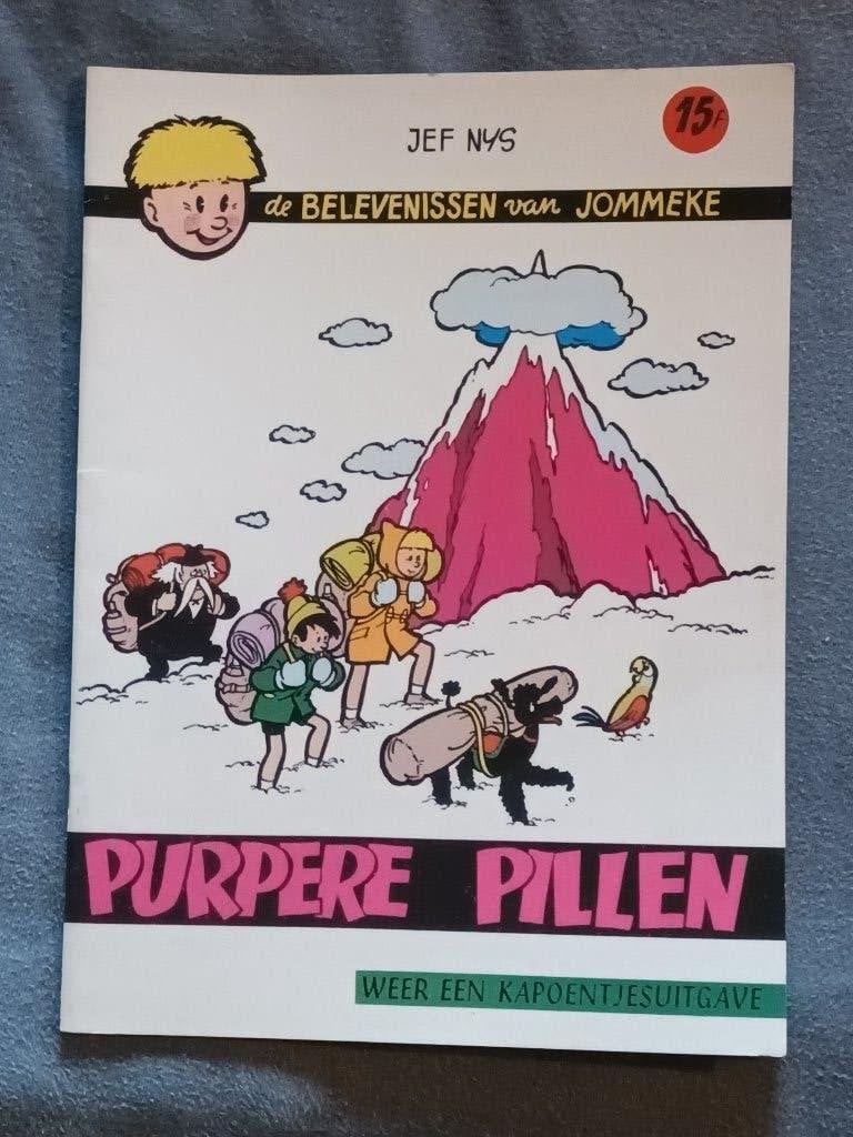 Jommeke 4: de purperen pillen, Eén stripboek, Ophalen of Verzenden, Zo goed als nieuw