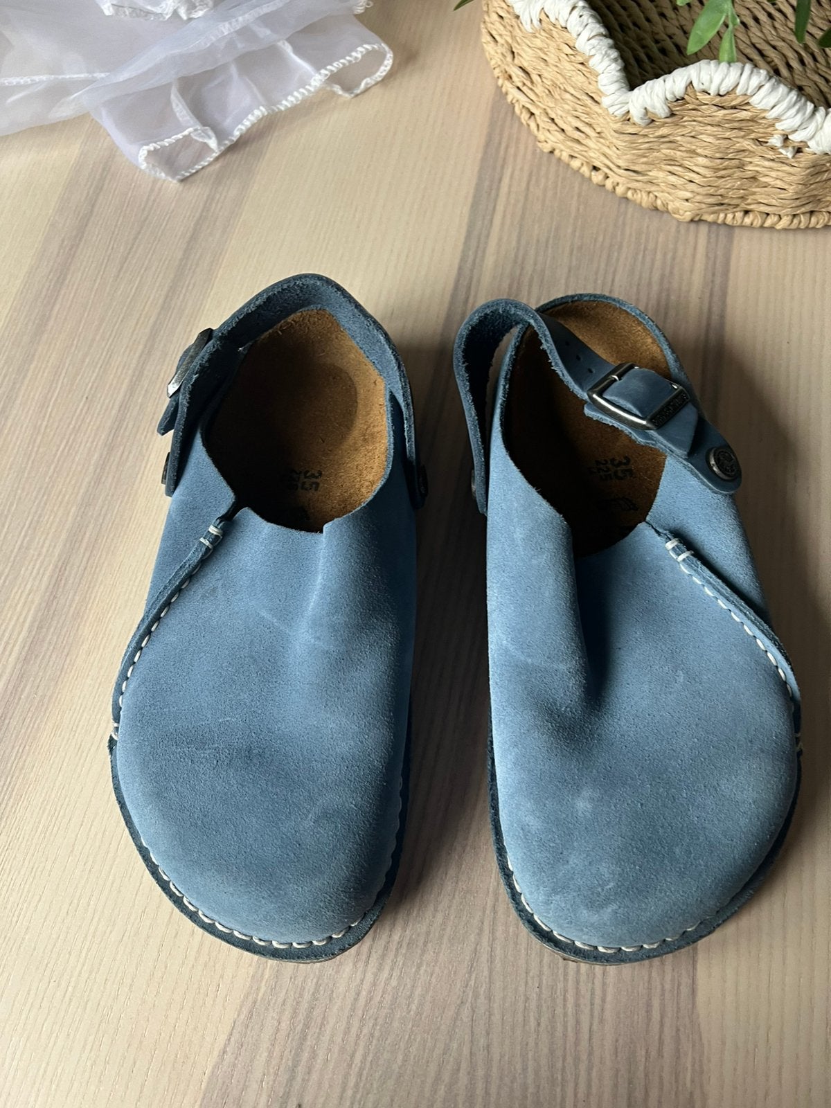 Birkenstock lutry, Ophalen, Blauw, Sandalen of Muiltjes, Zo goed als nieuw