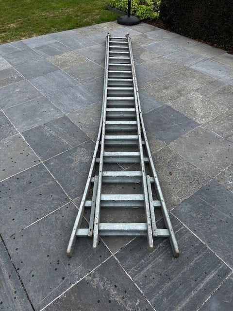 Houten ladder 2 x 17 treden, Ophalen, Gebruikt, Ladder, Opvouwbaar of Inschuifbaar