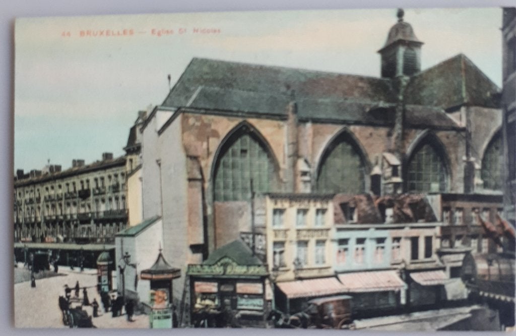 Bruxelles : ancien PC +-1910 Église ST.NICOLAS réf B3, Enlèvement ou Envoi, Avant 1920, Non affranchie, Bruxelles (Capitale)