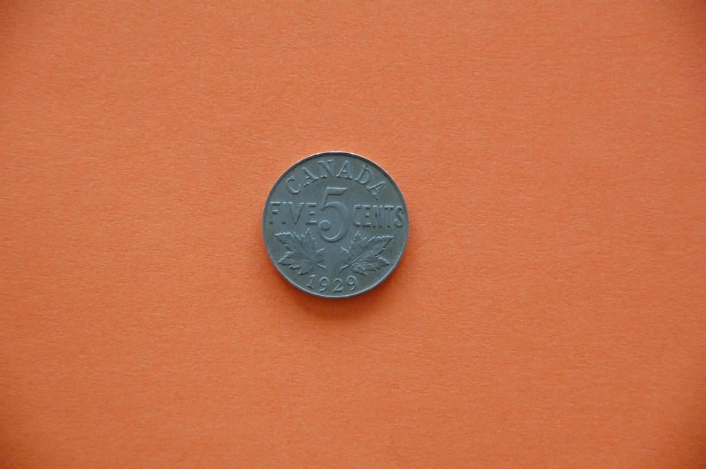 CANADA : 5 cents 1929, Timbres & Monnaies, Monnaies | Amérique, Monnaie en vrac, Amérique du Nord, Envoi
