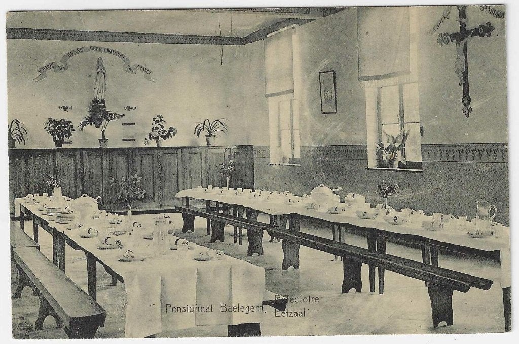 Carte postale Baelegem, Chambre d'hôtes, salle à manger, Enlèvement ou Envoi, 1920 à 1940, Affranchie, Flandre Orientale